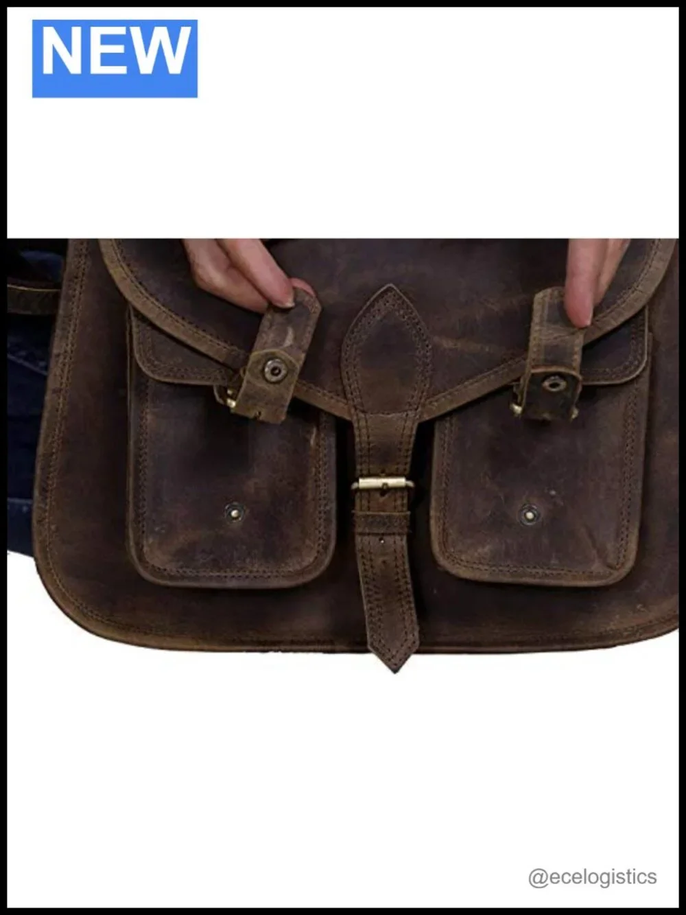 Vintage Style Buffalo Leather Satchel Handbag Women Crossbody Shoulder Bag